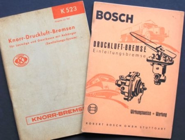 Bosch Knorr Druckluftbremse 1962 zwei Betriebsanleitungen (9366)